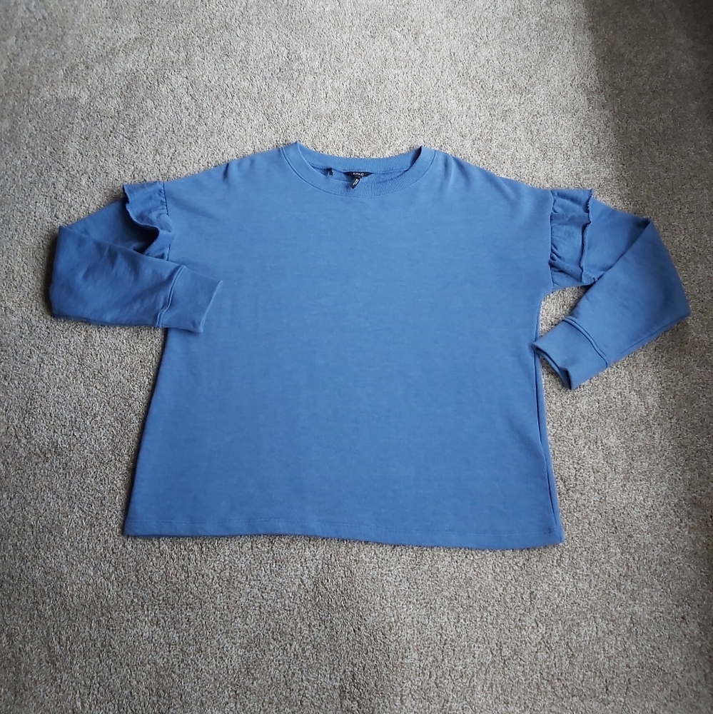 Buffalo David Bitton Ruffle Sleeve Top